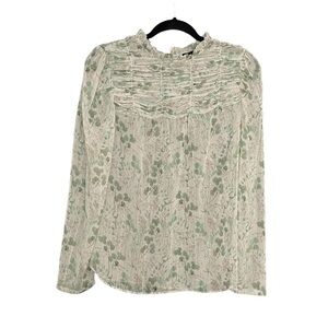 MAISON CINQCENT Semi-Sheer Printed Blouse Green S